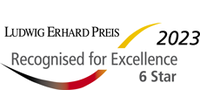 Logo Ludwig-Erhard-Preis 2023 – Recognised for Excellence 6 Star